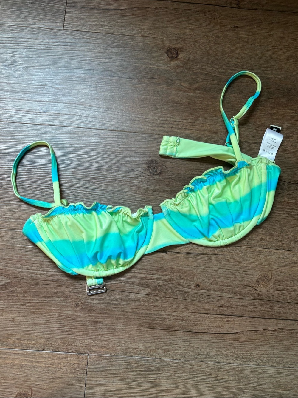 Dippin' Daisy's Lime Green and Teal Gradient Bikini Top